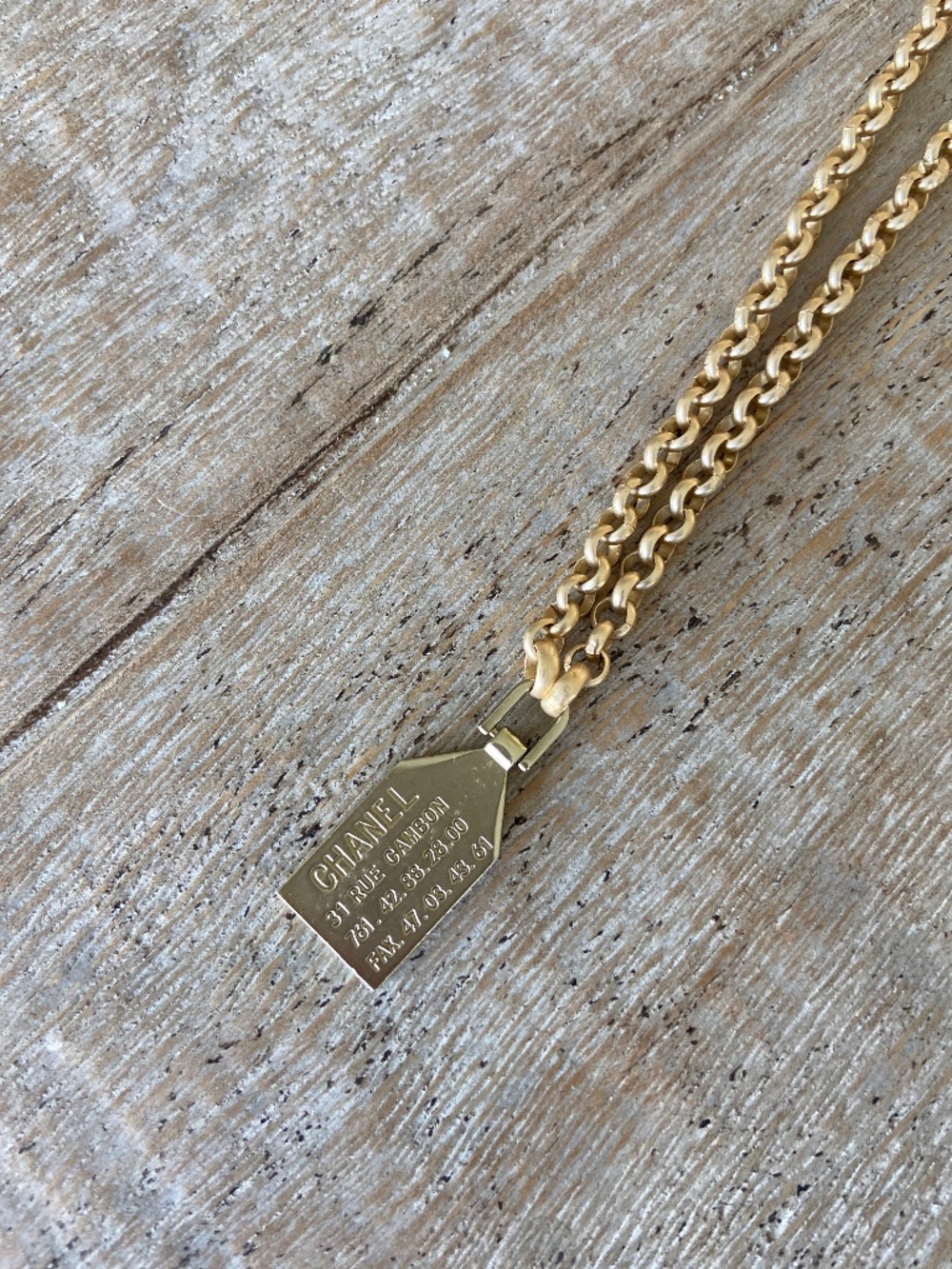 Vintage Chanel Tag Necklace